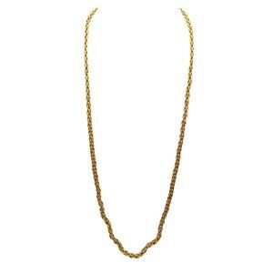 Vintage Gold-Tone Rope Chain Necklace 30" Long Elegant Unisex